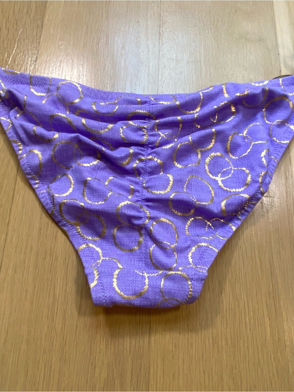 Victoria's Secret Purple Bikini Set Metallic Gold Ring Pattern Y2K Glam Medium - Picture 6 of 11